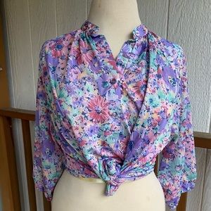 Vintage floral pastel blouse